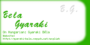 bela gyaraki business card